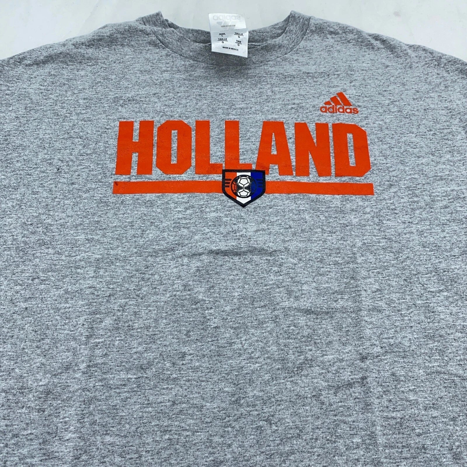 vintage ADIDAS HOLLAND SOCCER T-Shirt LARGE soft football