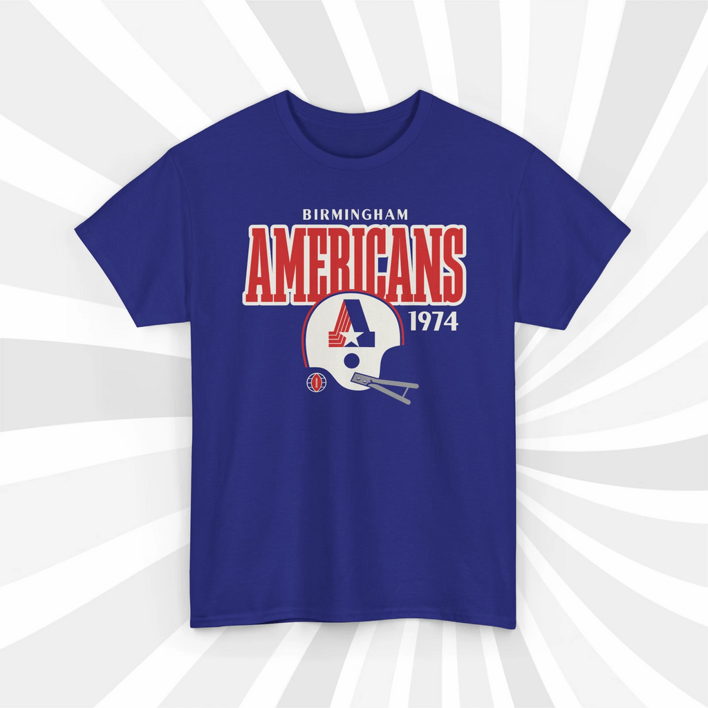 Birmingham Americans 1974 WFL Vintage Football Helmet T-Shirt