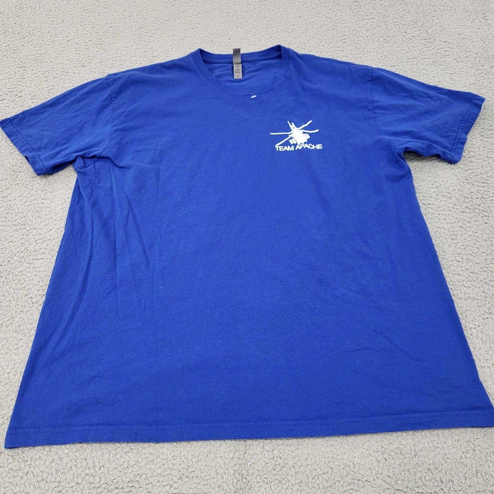 Team Apache Shirt Mens 2XL XXL Blue Graphic Helicopter