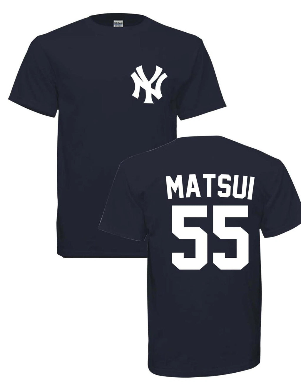 Limited Time ADULT MATSUI #55 NEW YORK Baseball  T-SHIRT NAVY   FREE SHIPPING