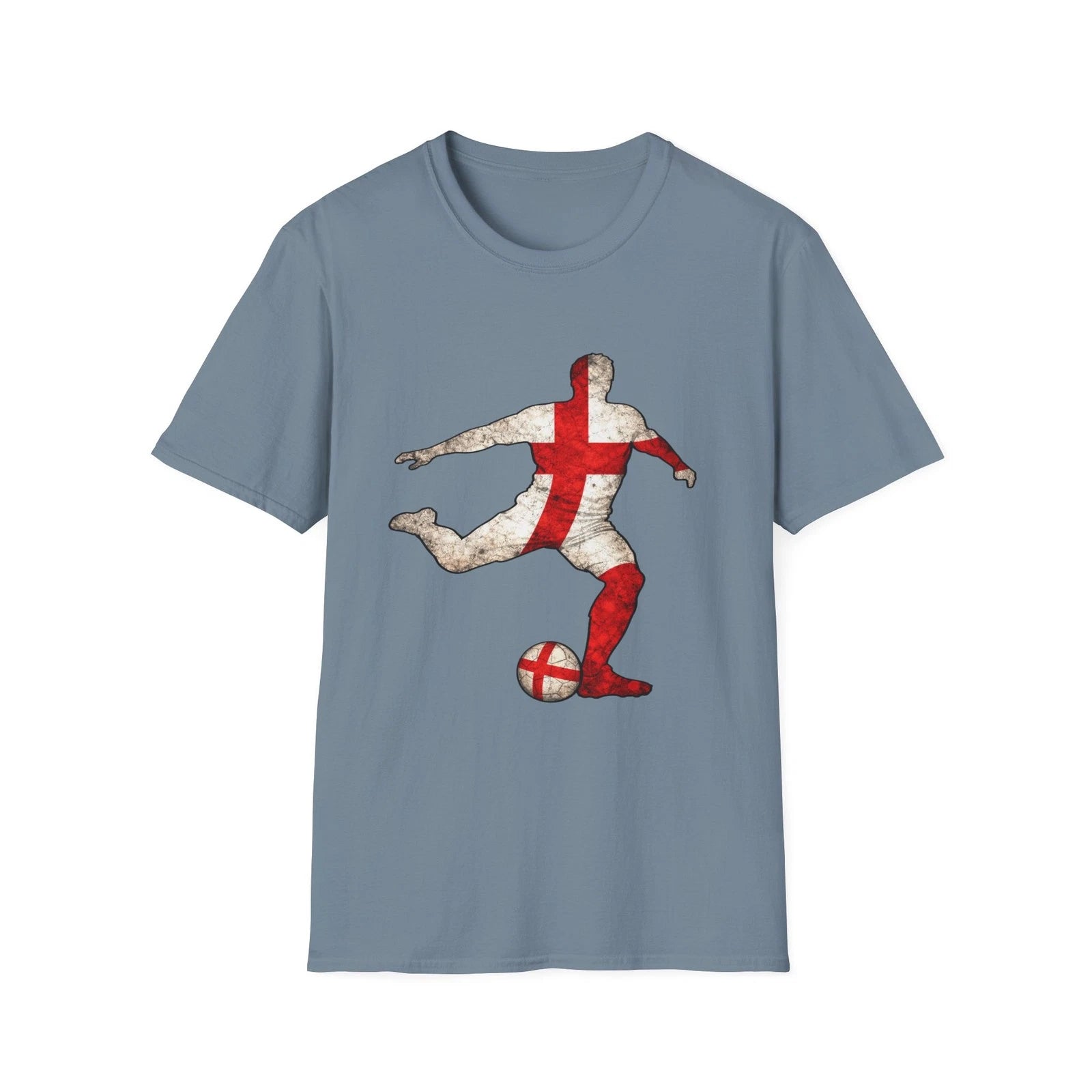 English Flag Soccer Player T-Shirt | St George Cross Football Tee
