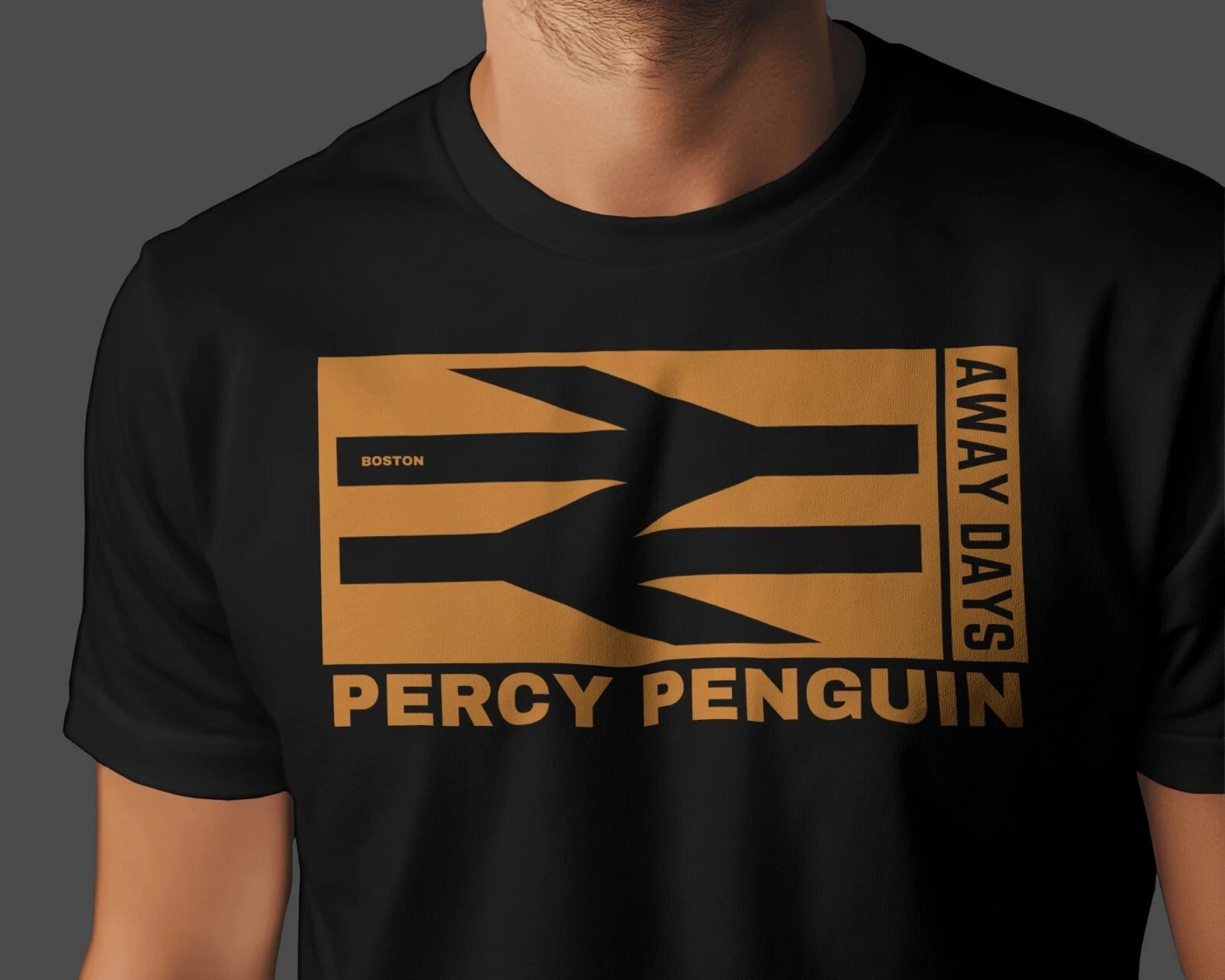 PERCY PENGUIN Away Days T-Shirt | Boston United Mascot Pilgrims Mayflower