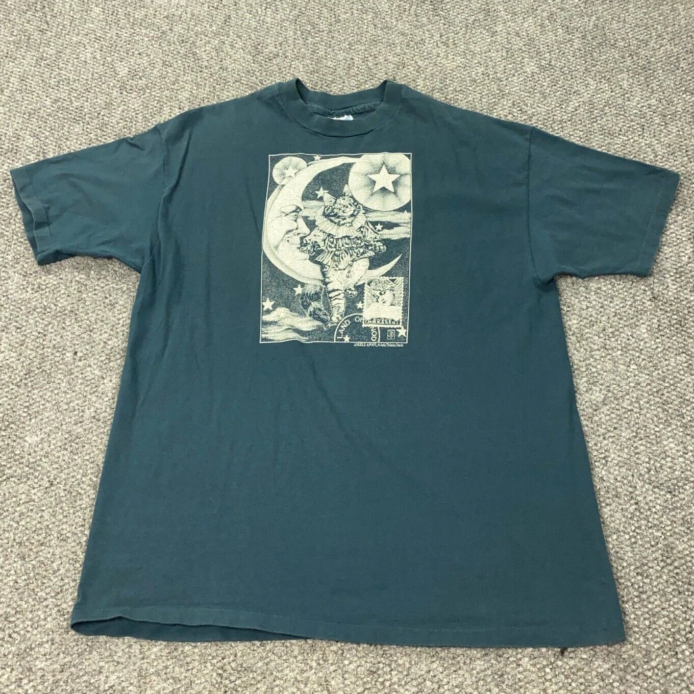 Vintage Land Of Nod Sweet Dreams Shirt Mens XL Blue Tee Wearable Art USA 90s