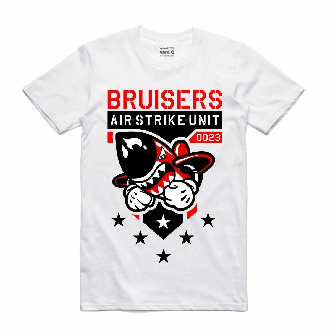 NEW Streetwear on Demand BRUISER STRIKE WHITE Tee Shirt SMALL-3XLARGE LIMITED