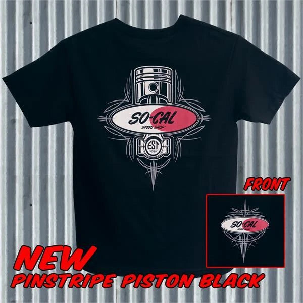 So-Cal Speed Shop Piston Pinstrip (7055) Men's Black T-SHIRT 100% COTTON
