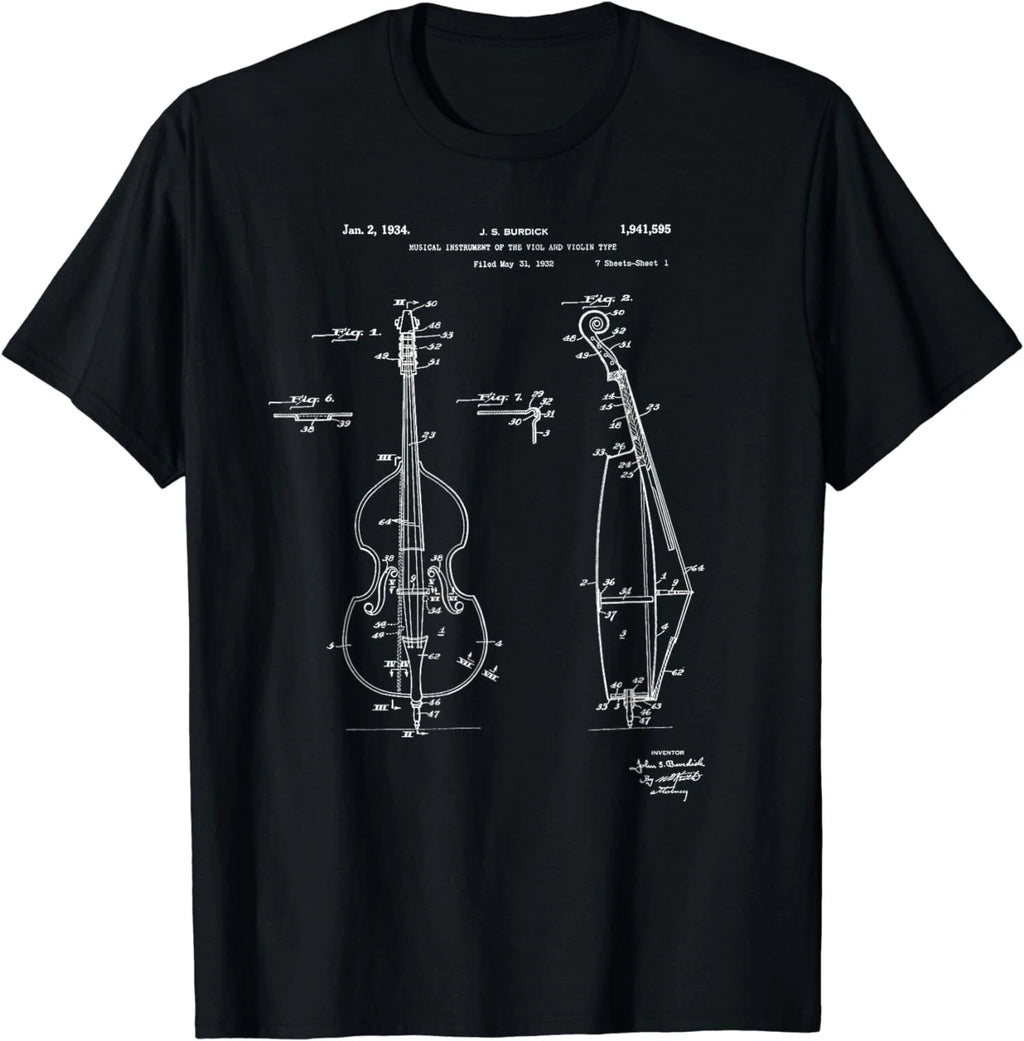 Vintage Patent Print 1934 Double Bass Player Gift Unisex T-Shirt