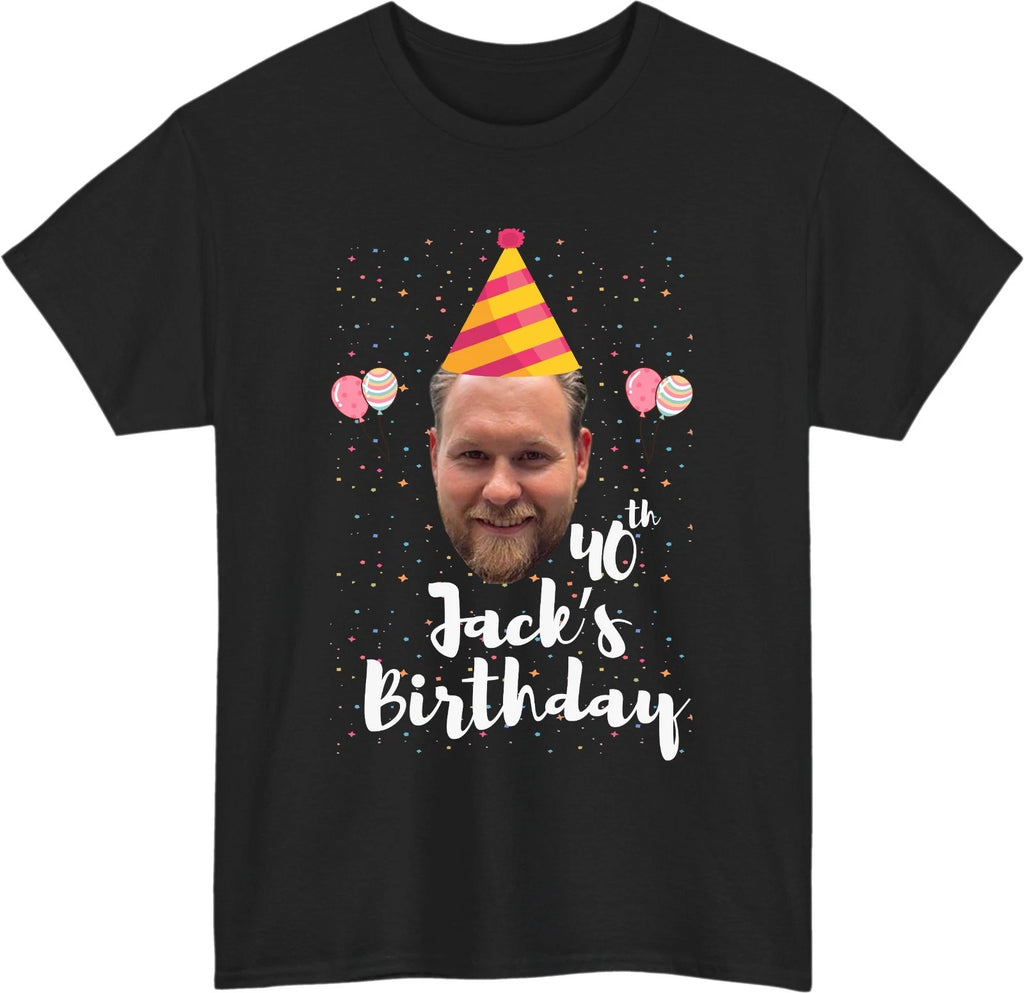 Personalized Birthday Photo T-Shirt - Custom Face Name Matching Group Tee Gift