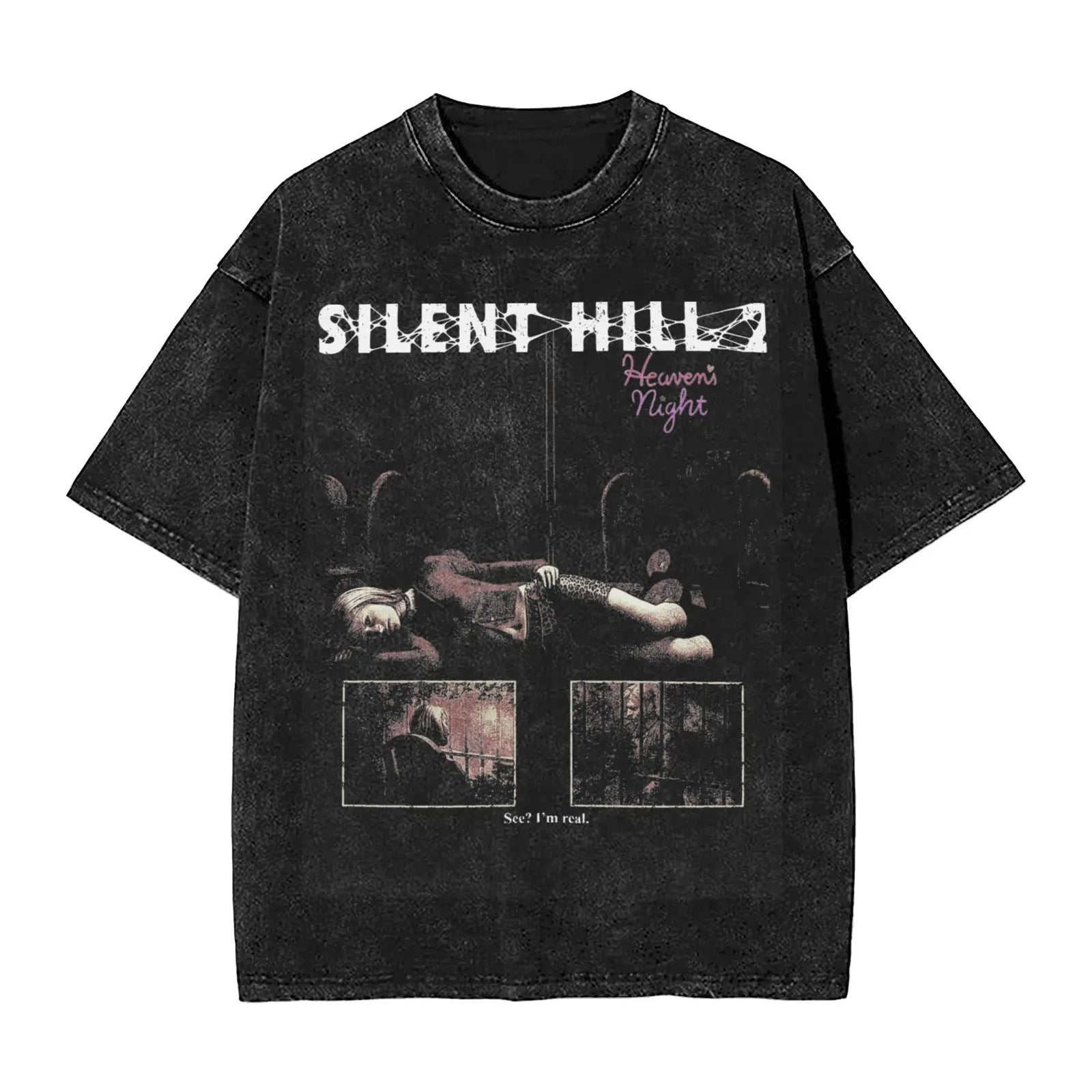 Silent Hill Horror T Shirt Heavens Night Oversized Graphic Cotton Top Men Women