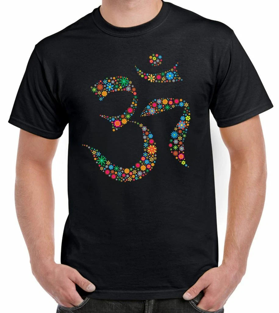 Floral Om Symbol Men's T-Shirt - Hindu Yoga Meditation Aum