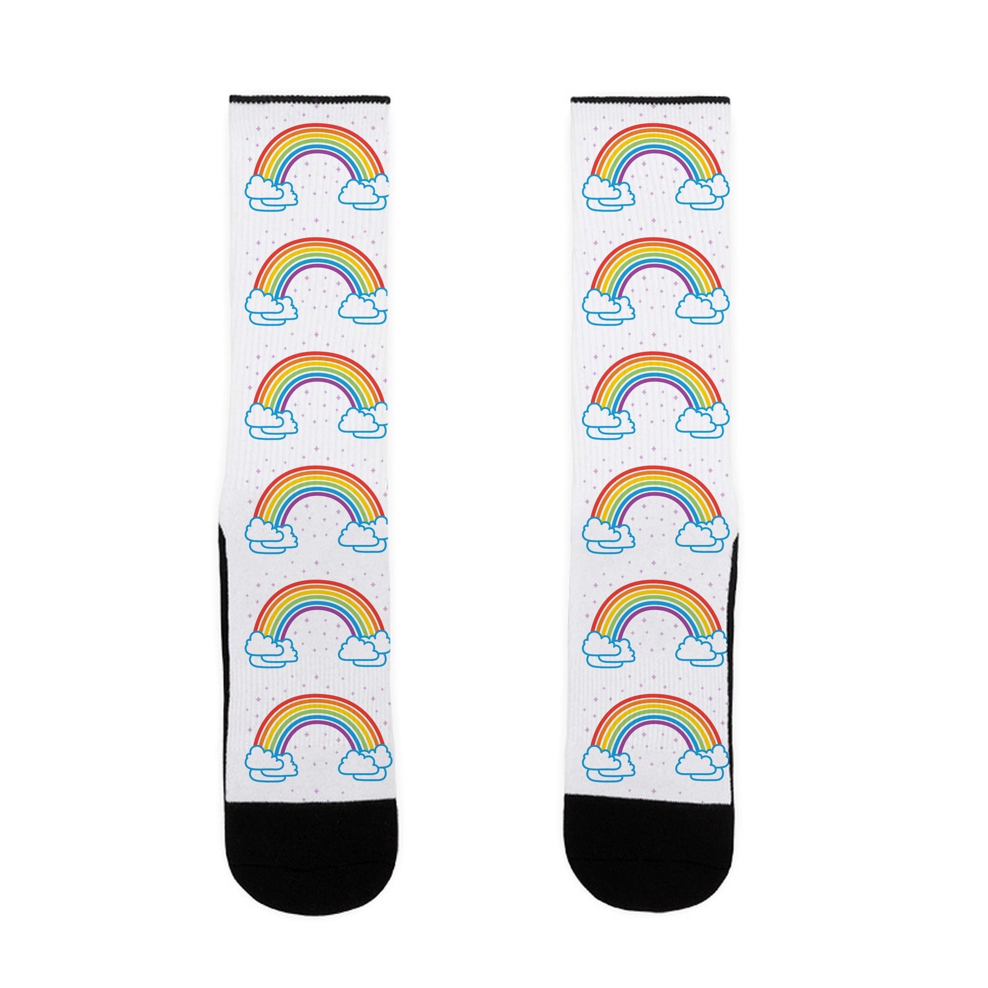 Cute Rainbow and Clouds Pattern Socks