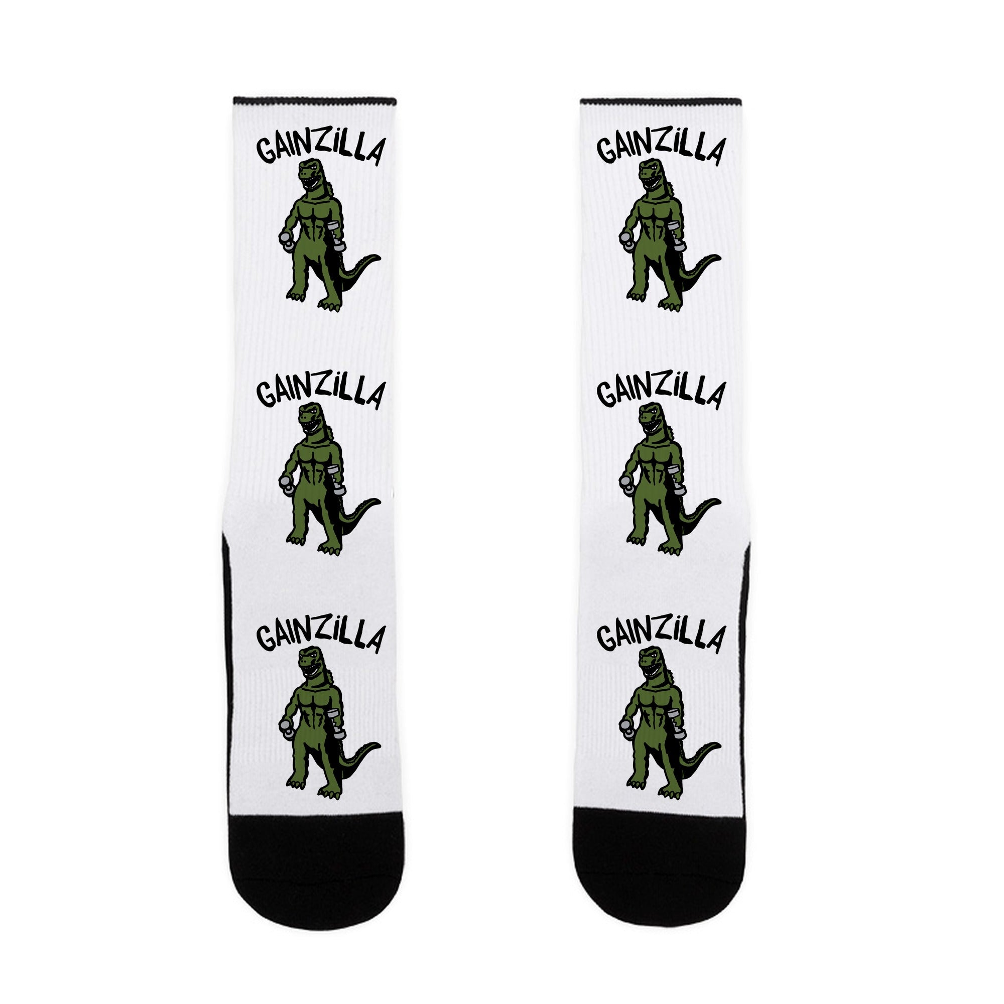 Gainzilla Lifting Parody Socks