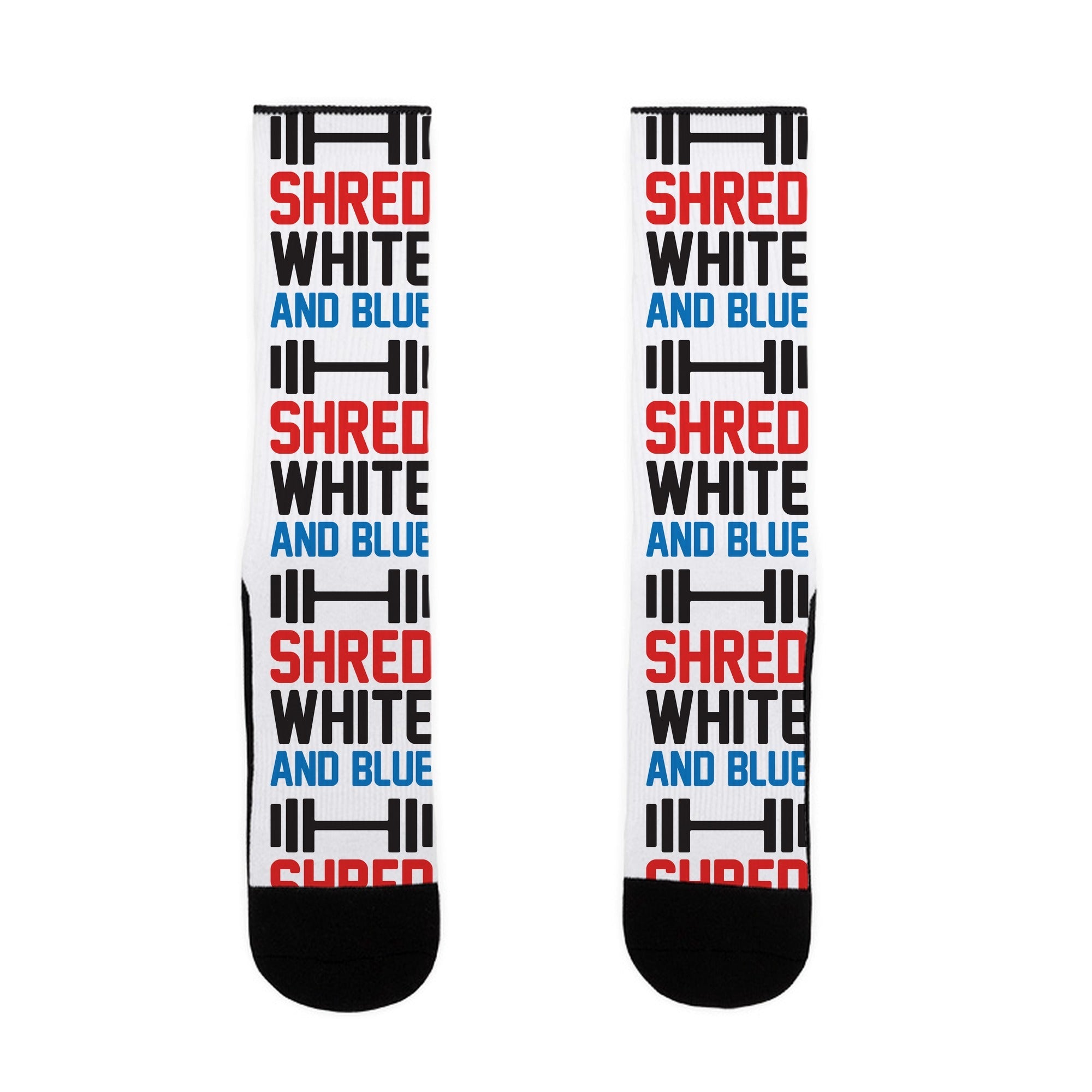 Shred White And Blue Socks