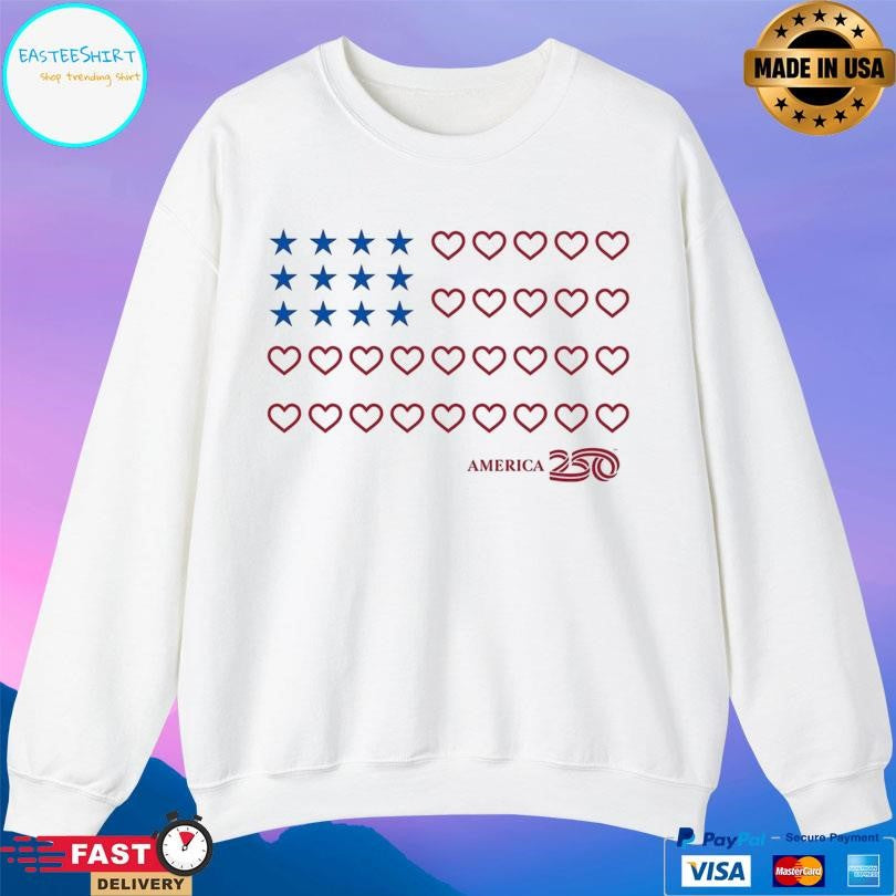 Spirit Jersey Heart Flag America 250 Effortless Shirt