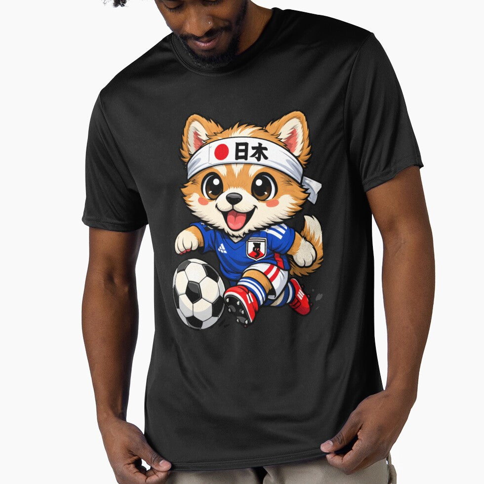 Cute Shiba Inu Soccer Player Japan Fan Dog by Tsugraf Designs