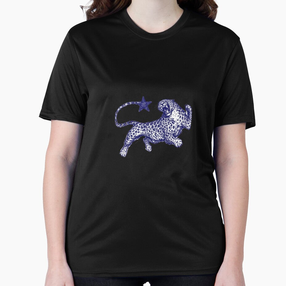 LEAP FOR THE STARS ~Leaping Leopard Ballpoint Sketch | Wild Big Cat Ink Illustration by bipsybutton