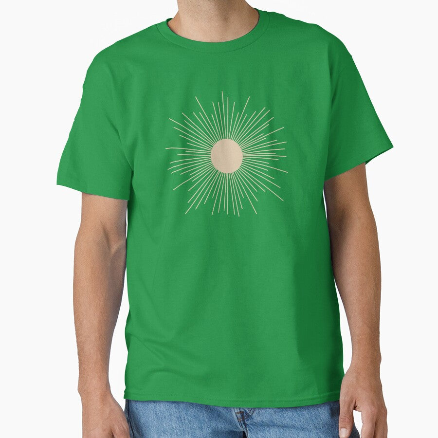 Mid-Century Modern Retro Minimalist Sunburst in Mid Mod Beige and Olive Green by kierkegaard