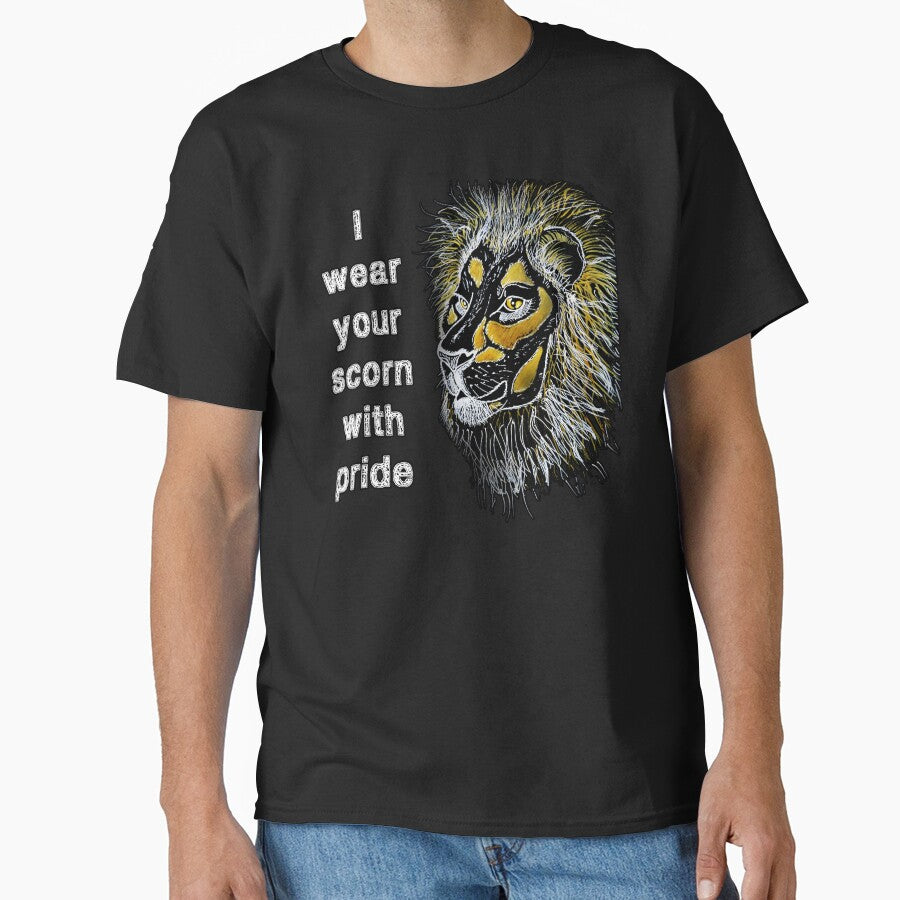 I wear your scorn with pride (lion) by SolidEarthArt