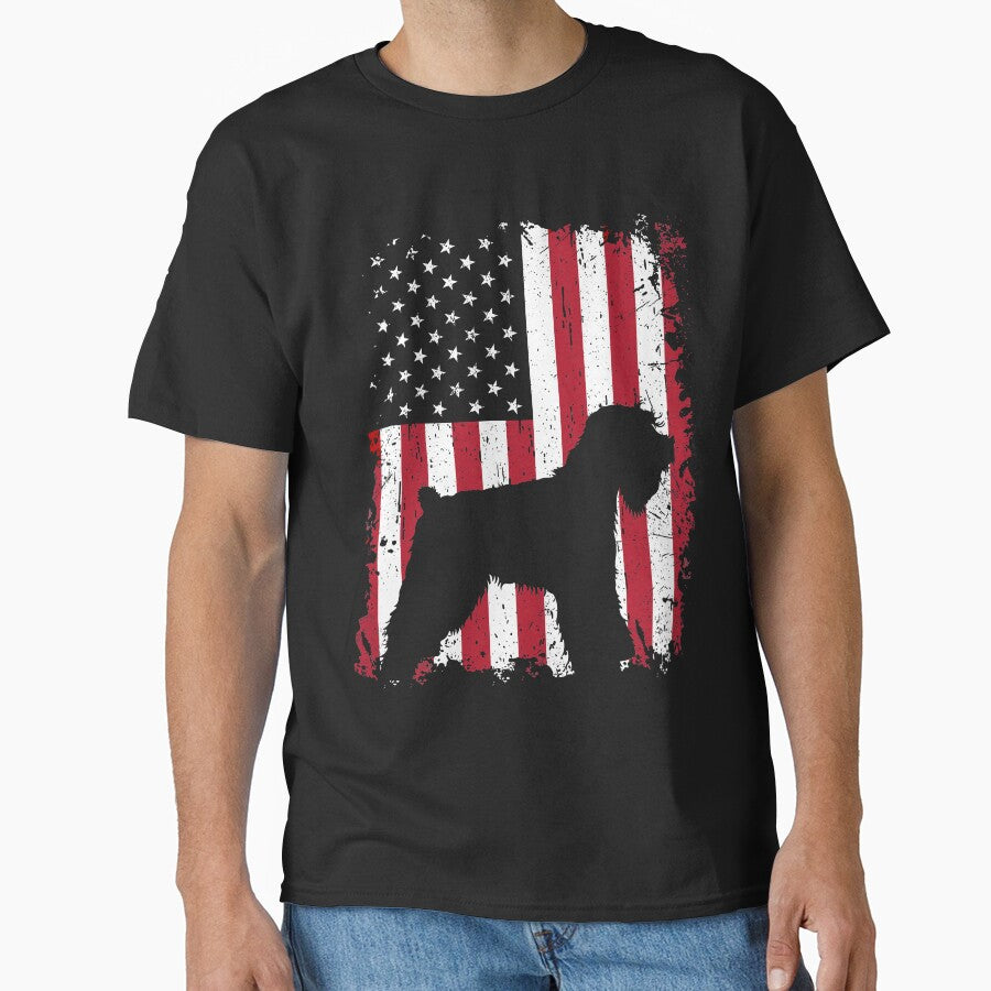 Soft Coated Wheaten Terrier Dog USA Flag Patriotic 4th of July by rafaeltto