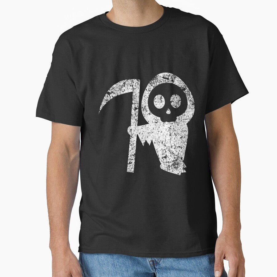 Cute Grim Reaper - White by PsychicCatStore
