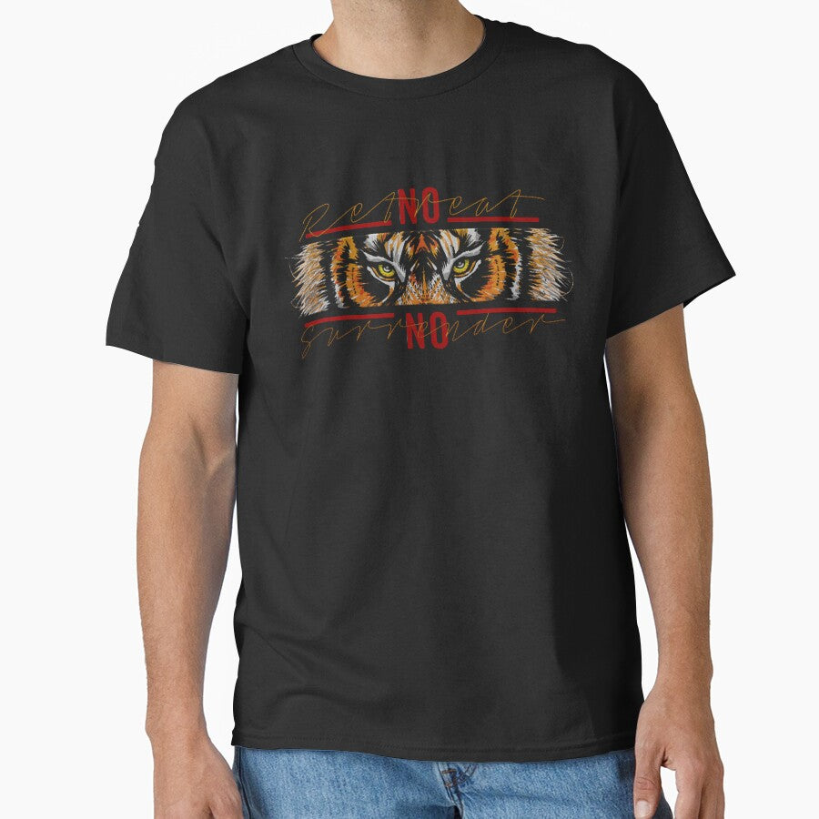 eye of the tiger - no retreat no surrender (motivational quote) embroidery iron patch textured graphic artwork by hayrpictures