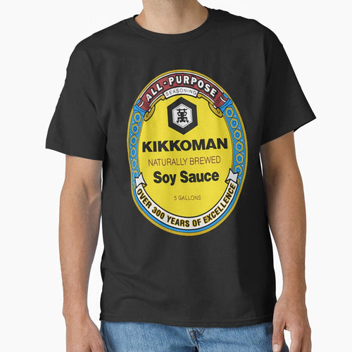 All Purpose Kikkoman Soy Sauce Print Design Men'S Ideal Short Sleeve Black Funny Cotton by VoliteShop