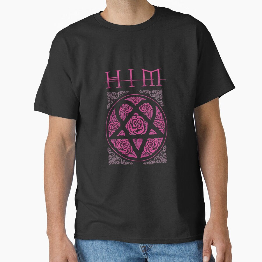 Heartagram Him Band Tee Heartagram Tee Pink Him Band Logo by fredricksonsx