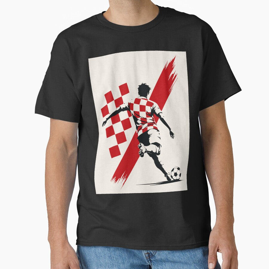 Croatia Football Sprint Minimalist Print by Studio pod Burom