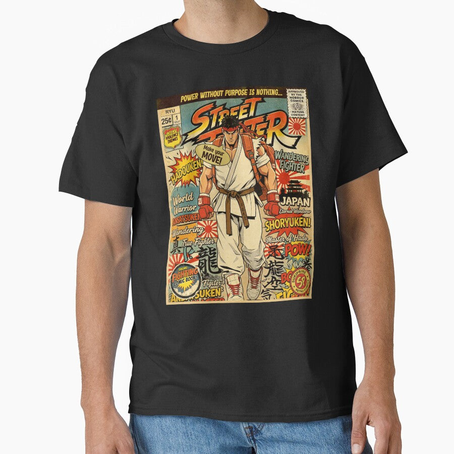 Street Fighter Ryu Retro Vintage Comic Cover Art by Back2Collage
