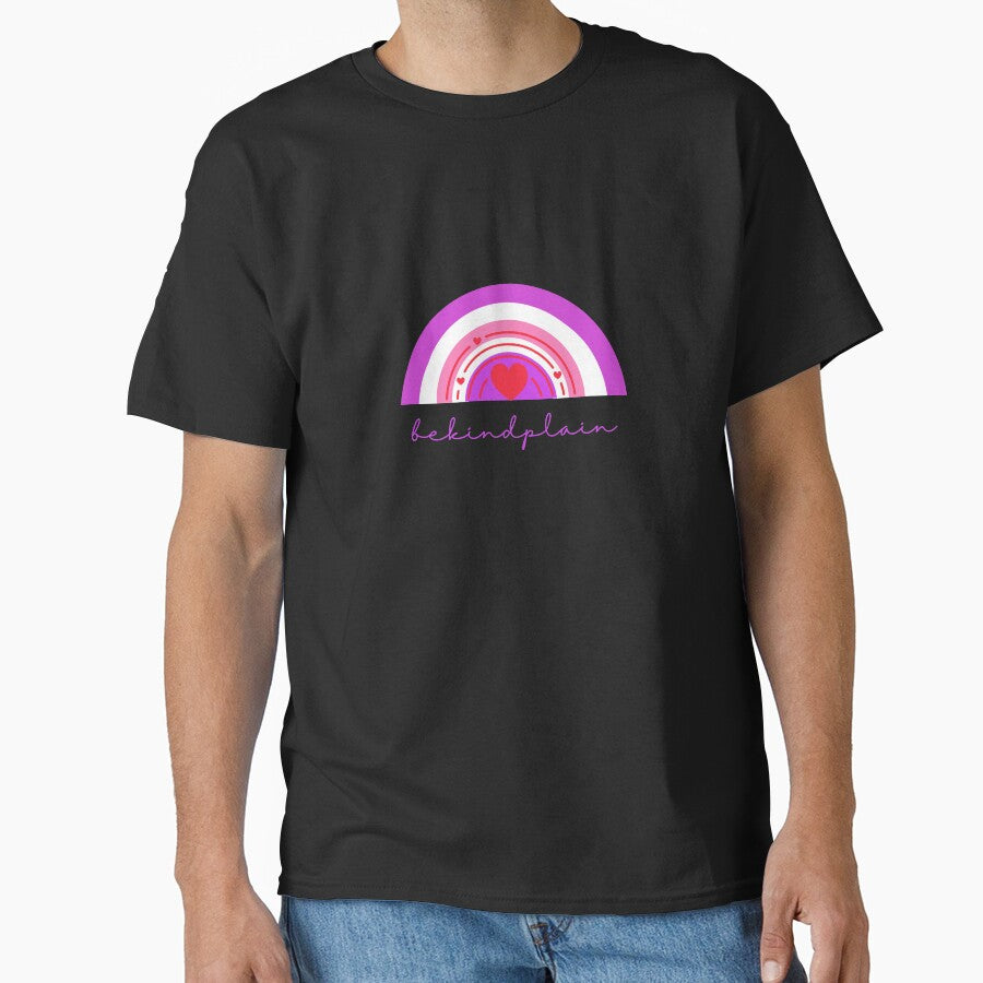Be kind plain Love Rainbow Pink by DIYArtprinting