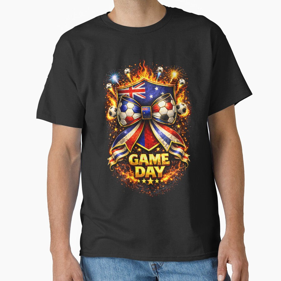 Australia Soccer Bow Game Day Fire Crest Celebration by MuniraWearify