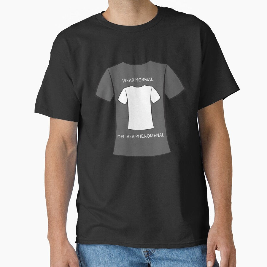 Wear Normal Deliver Phenomenal – Double Layer Modern Aesthetic Tee by rebuZZ-Apparels-The Minimalistic Buzz