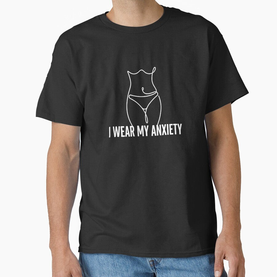 I Wear My Anxiety Mental Health Awareness Minimalist Line Art by SplashTastic
