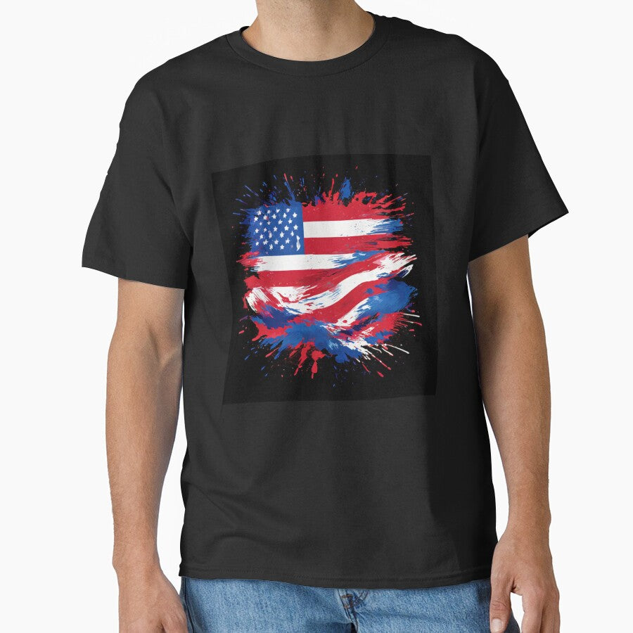 Patriotic American Flag Colors T-Shirt by ARTSWAG99