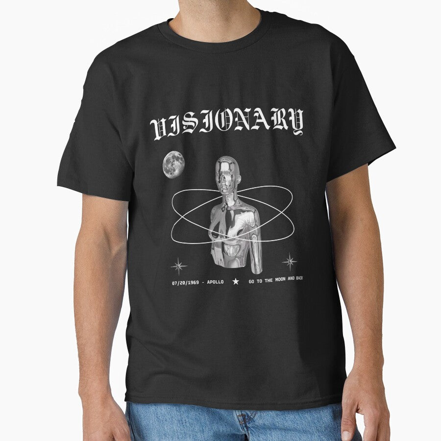 Aesthetic Black and White Apollo-11 VISIONARY T-Shirt by YourEnvy