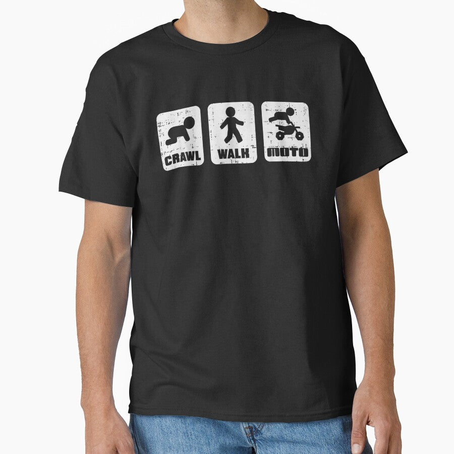 Crawl Walk Moto Funny Motocross Dirt Bike Track Racing Gift, Basic Novelty, Graphics by YehorStore