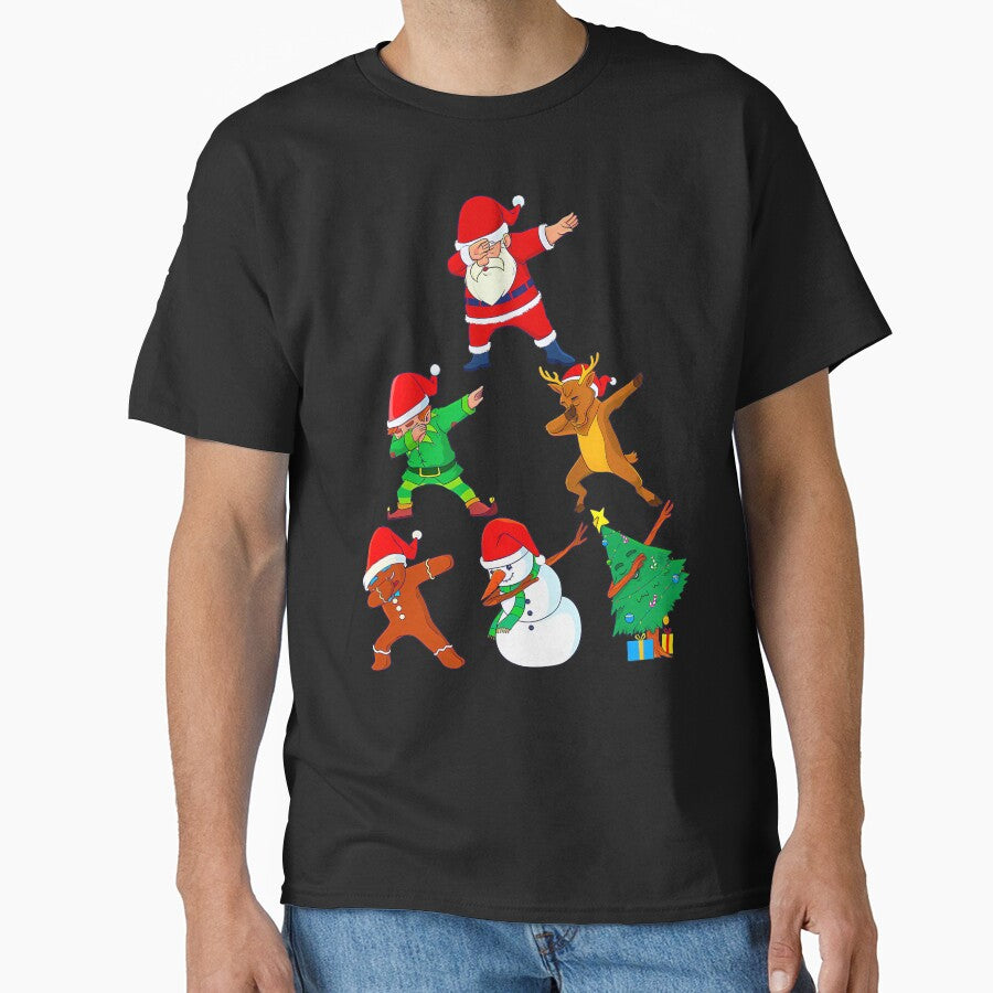 Dabbing Santa Elf Friends Christmas 	 Short Sleeve Funny Xmas Dab by anzaladamoyev
