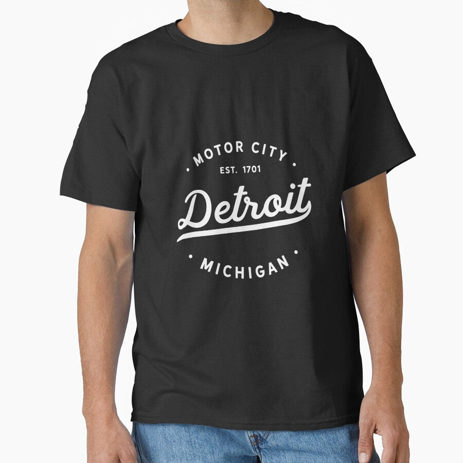 Classic Retro Vintage Detroit Motor City Long Sleeve Shirt by pourvasecandi