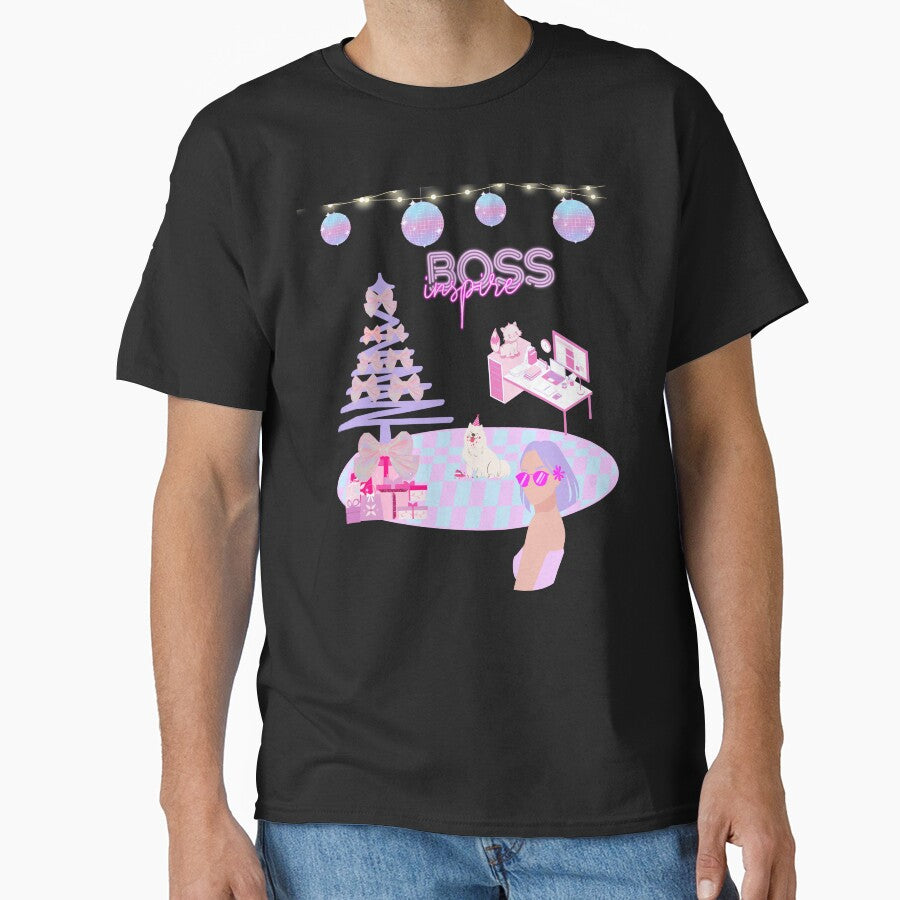 inspire BOSS purple hair lady Christmas wear Sweatshirt by joyfulartful