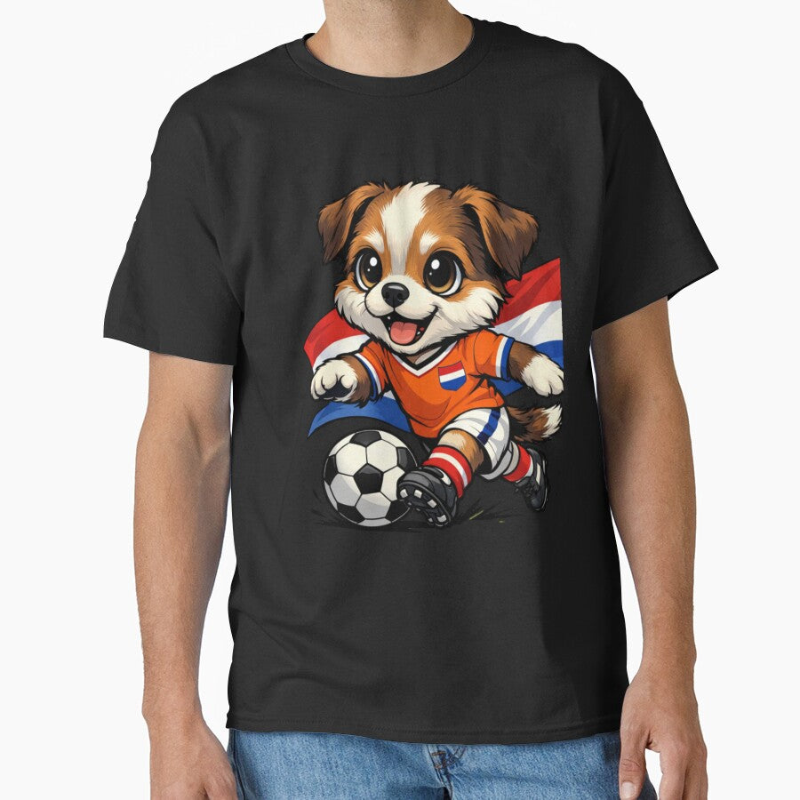 Dutch Soccer Dog Mascot Netherlands Flag by Tsugraf Designs