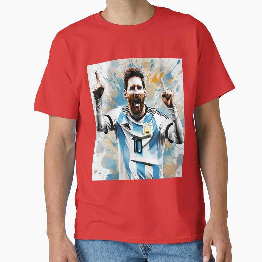 "Messi's Goal Celebration: Exuberant Joy with the Argentine National Team" by Artisticanvas