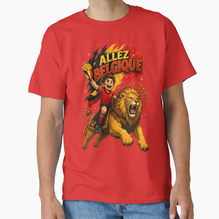 Belgium Golden Lion Football Fan T-Shirt by Drofted
