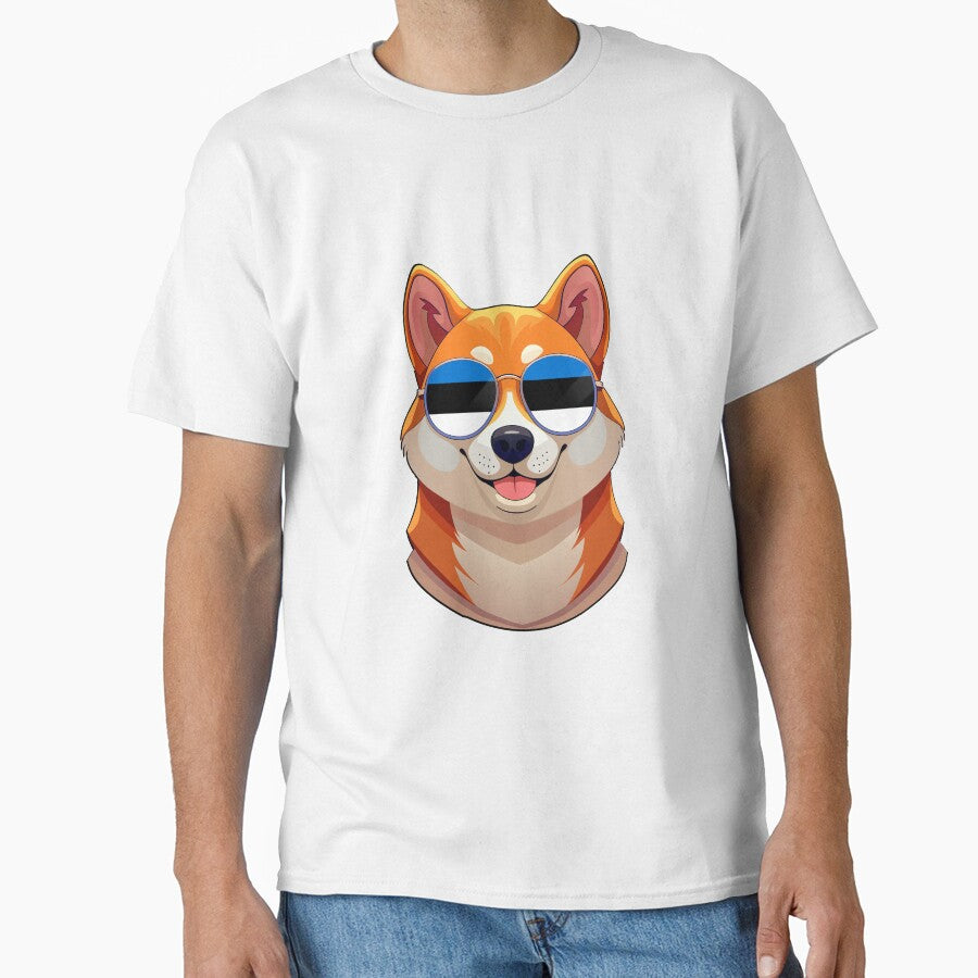 Vintage Patriotic Shiba Inu Estonian Flag by DreamBrushy