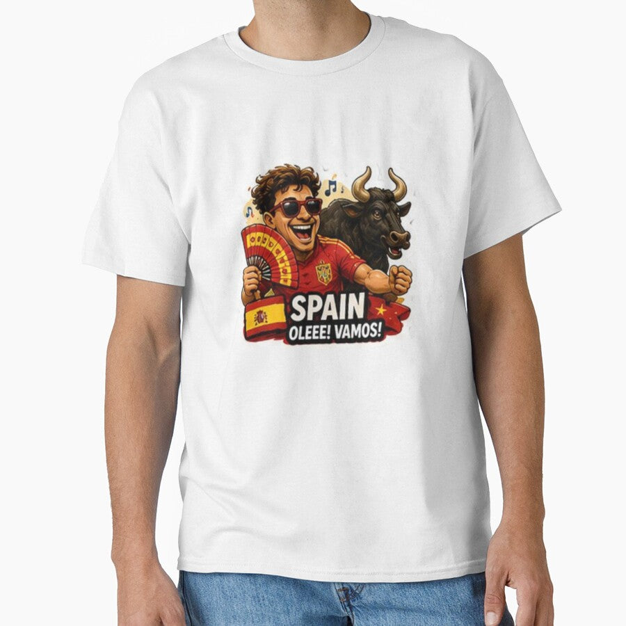 Spain 2026 Cartoon Football Fan Design by Pixanova