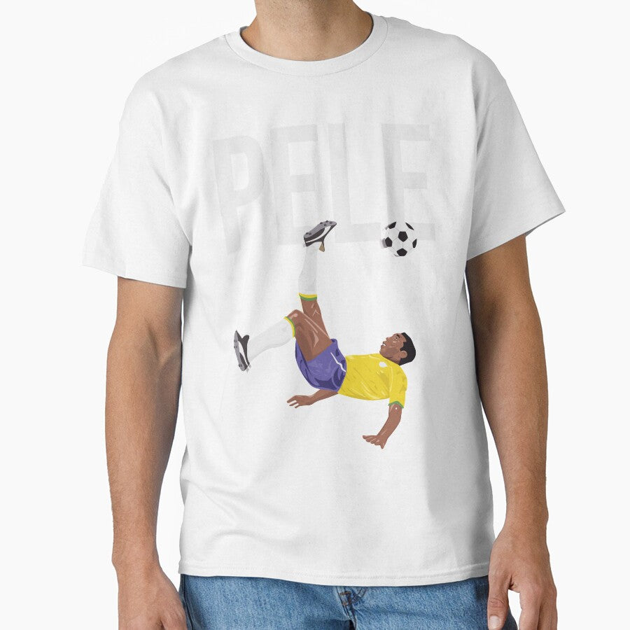 Bicycle Kick - Pele - SOCCER FOOTBALL - BRAZIL - WHITE TEXT by AMGraphicStudio