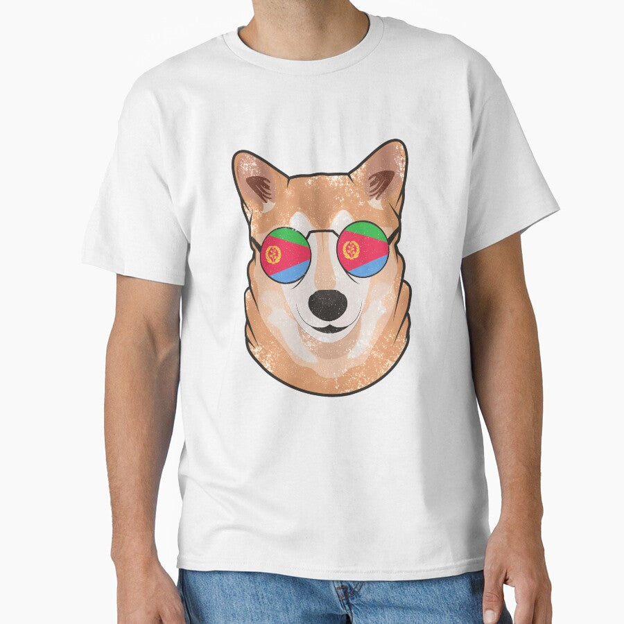 Vintage Patriotic Shiba Inu Eritrean Flag by feether-store