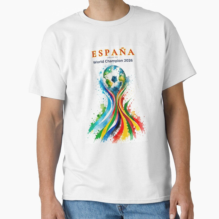 Spain 2026 World Cup Champion Watercolor Football Art by EMC Store