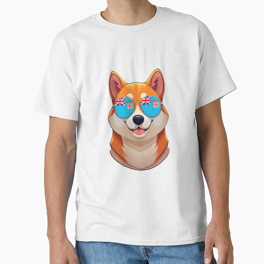 Vintage Patriotic Shiba Inu Fijian Flag by DreamBrushy