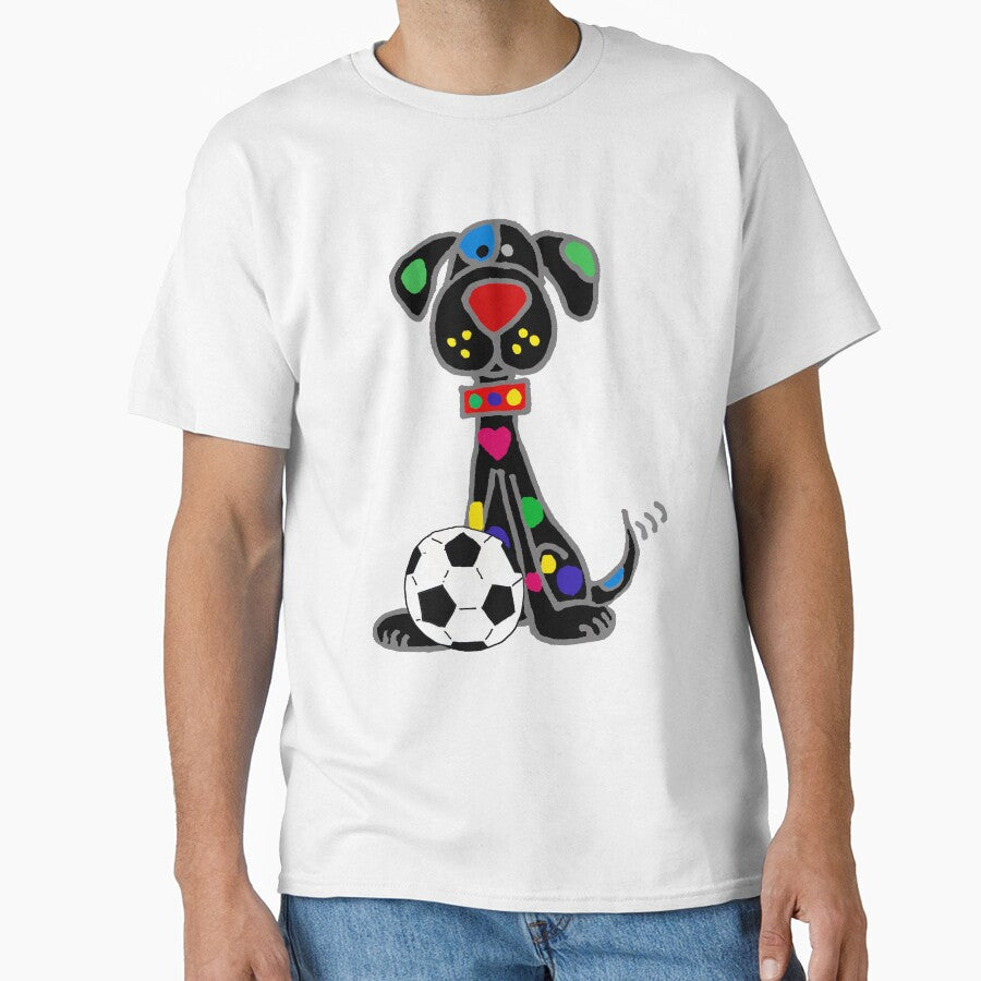 Cool Black Dog Playing Soccer Sports by Nature's Fancy