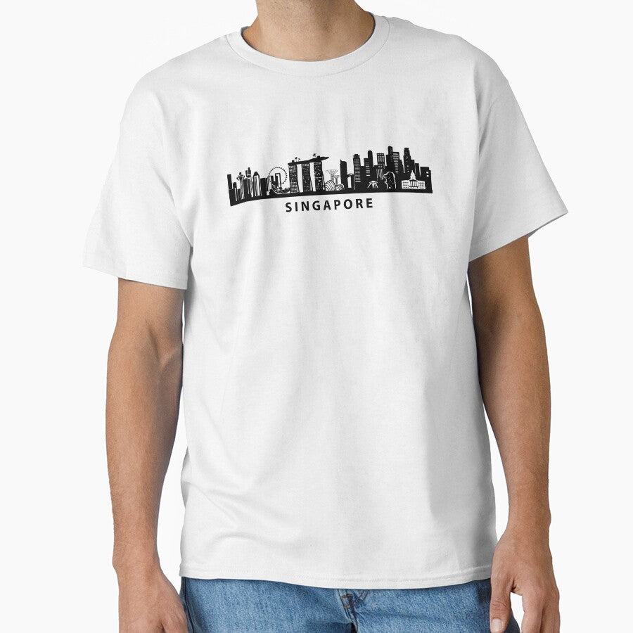Singapore Skyline Art by Elenia Design