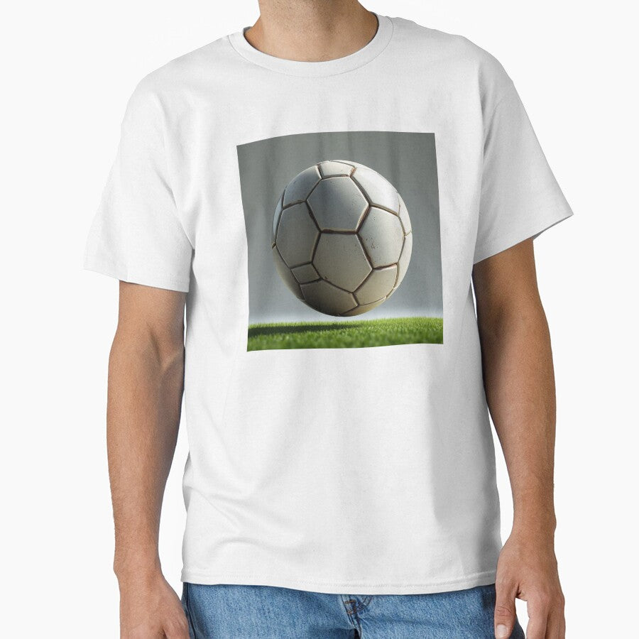Vintage Soccer Ball on Green Field- Clean Sports Aesthetic by digitalbob60